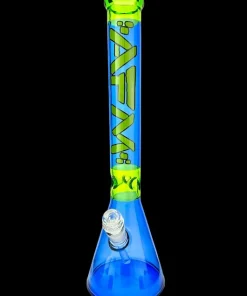 AFM Glass Pulsar Color Glass Beaker Bong – Ink Blue/ Lime