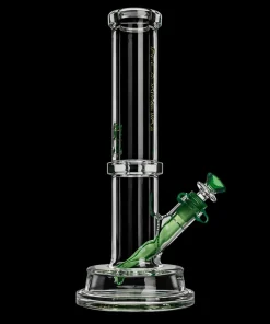 Green Flower Phoenix Star 7Mm Tube Bong With Thick Base 12 Inch