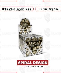 Alternative view of Billionaire – Unbleached Organic – Pre-Rolled Cone – 18/33’s